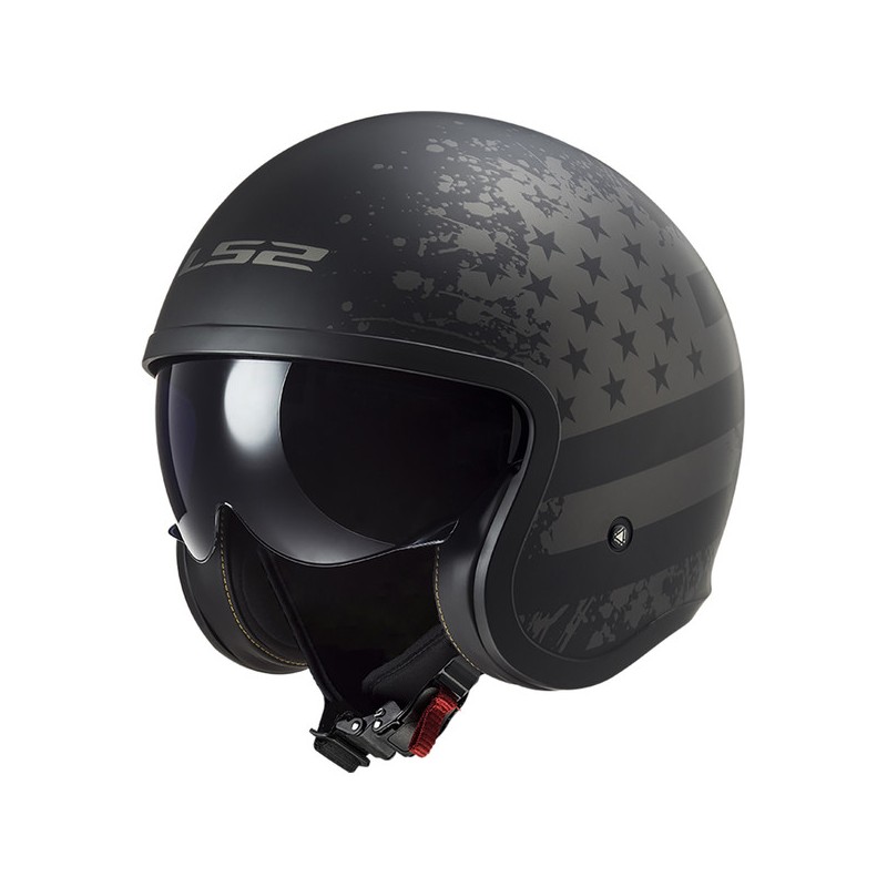 Casque Moto Jet LS2 Spitfire OF599 Matt Black - Rétro