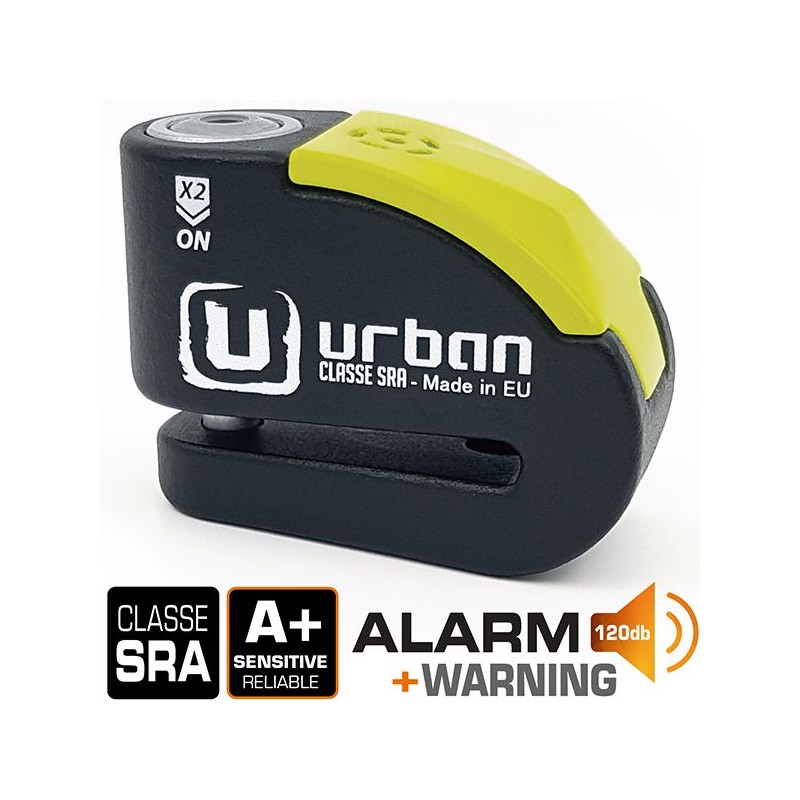 Antivol Bloque Disque Urban Hi-Tech Alarme + Avertisseur A+ homologation  SRA + Housse /ø10mm