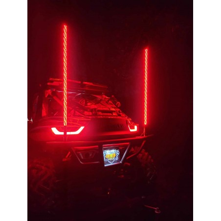 Fouet Lumineux LED RVB Avec Application Et Télécommande, 300 Motifs, 366 Modes, 32 Luminosité, 10 Vitesses, Antenne Lumineuse En Spirale Pour UTV ATV Camion Tout-Terrain (3FT