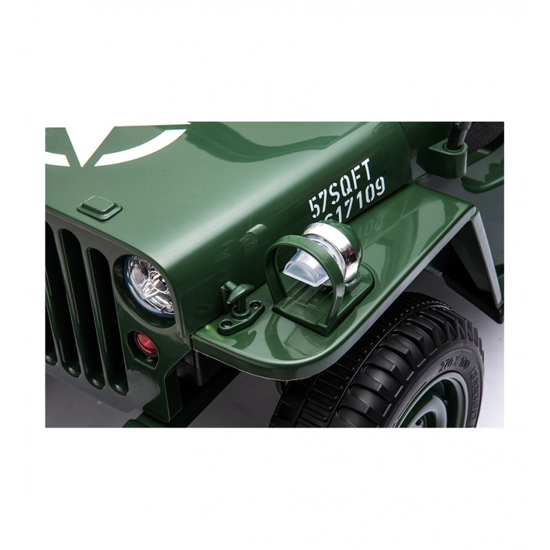 JEEP WILLYS enfant électrique 12V VERT ARMÉE 1 PLACE