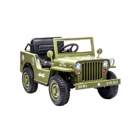 Ride-on Jeep Willys MB Army Vert 12V – La Mini Jeep Électrique Pour Les Petits Aventuriers !