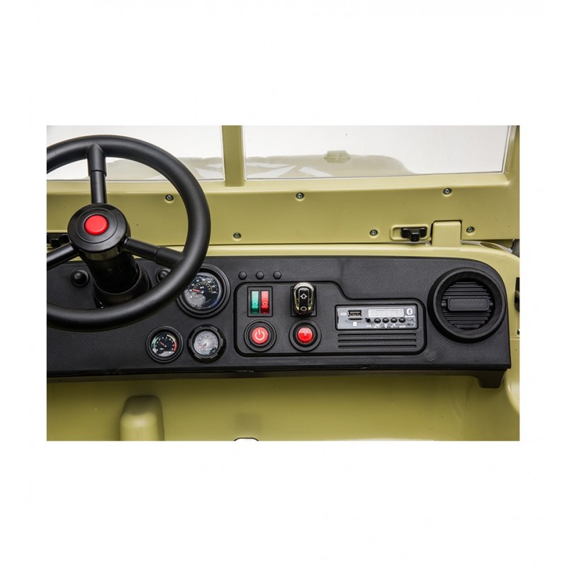Voiture électrique enfant jeep willys 3 places 24V Vert - Dirt Bike France Voiture électrique enfant jeep willys 3 places 24V Vert - Dirt Bike France